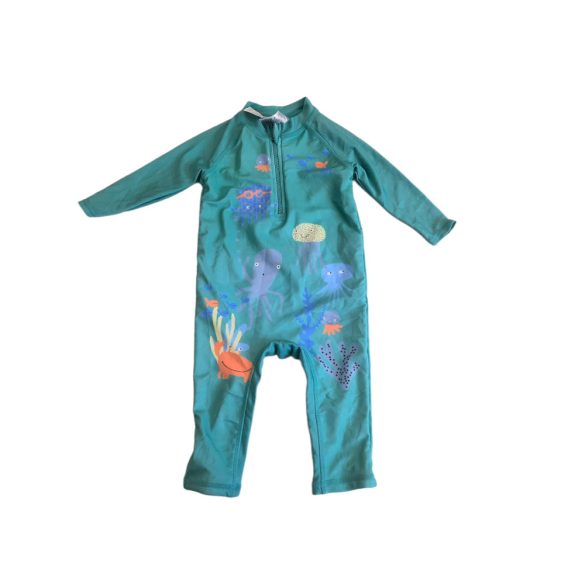 M&S zöld tengeri állatos napvédő ruha  74-es