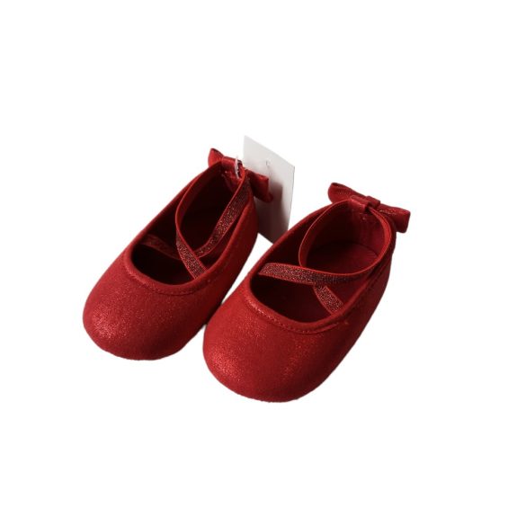 Puha talpú alkalmi piros csillogó cipő