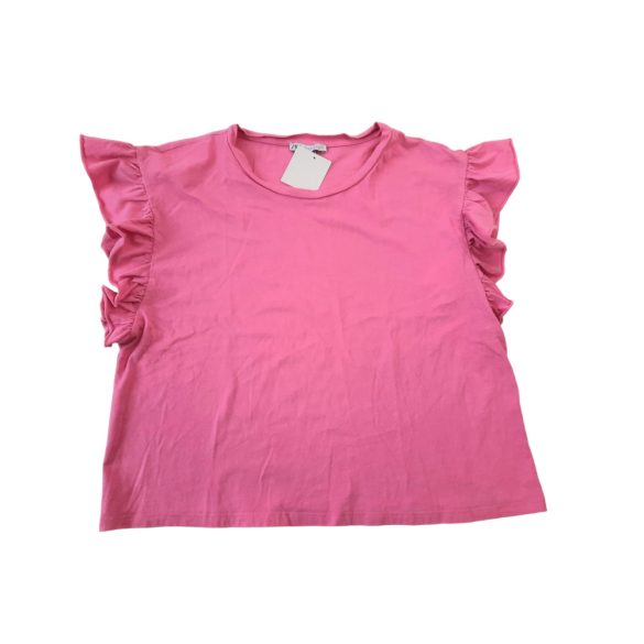 Zara rózsaszín fodros  pamut póló