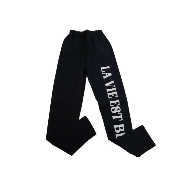Fekete feliratos pamut leggings